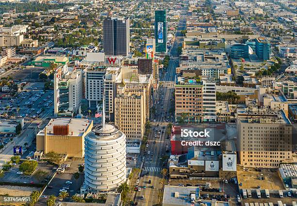 City Of Los Angeles Downtown Hollywood California Aerial View Stock Photo - Download Image Now
