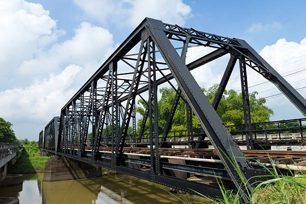 istock structure of metal railway bridge, Old railway bridge, Thailand 537457097
