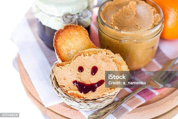 Breakfast Toast Orange Peanut Butter Cups And Coffee Maker Stock Photo - Download Image Now