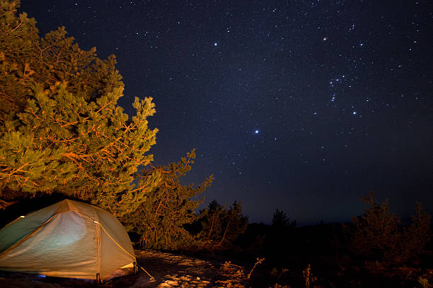 istock milky way above the mountains with tent highlighted 537458665