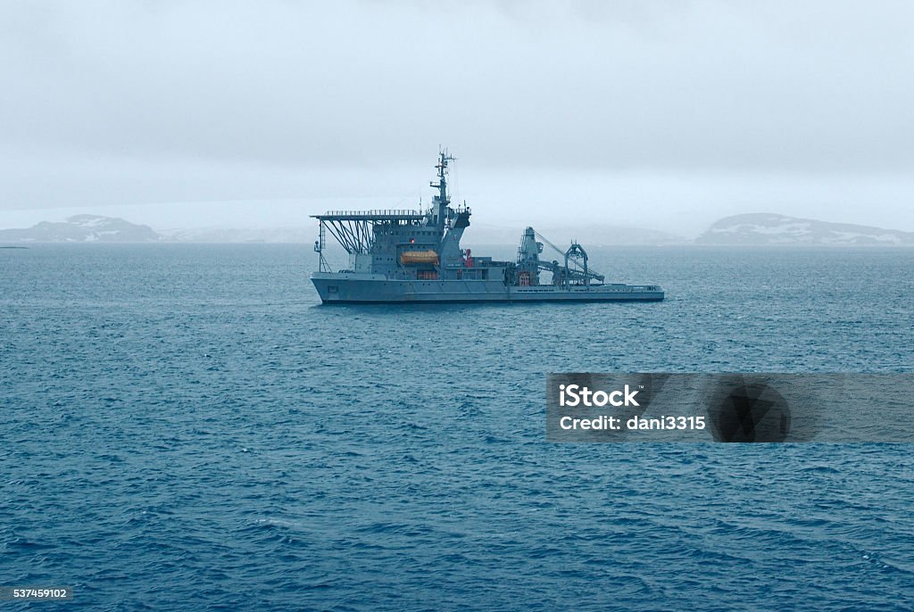 Brazilian Navy's Submarine Rescue Vessel near Maxwell Bay Brazilian Navy's Submarine Rescue Vessel near Maxwell Bay, King George Island, Antarctica Lifeboat Stock Photo