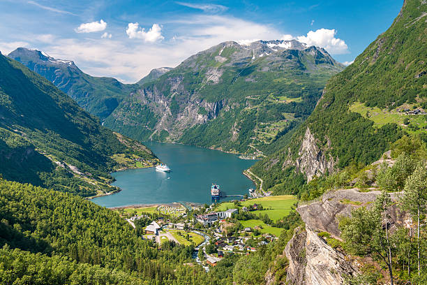 Geirangerfjord is the most famous natural landmark in Norway Geirangerfjord is the most famous natural landmark in Norway. UNESCO heritage site geirangerfjord stock pictures, royalty-free photos & images