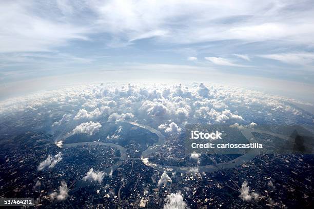 Aerial Overview Bangkok Cityscape Stock Photo - Download Image Now - City, Cloud - Sky, Aerial View