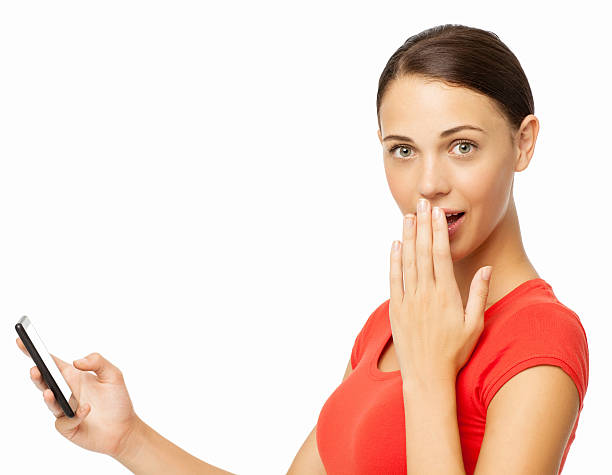istock Surprised Young Woman Holding Smart Phone 537465282