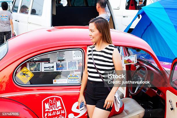 Photo With Red Vw Beetle Oldtimer Stock Photo - Download Image Now - 2015, Adult, Bangkok