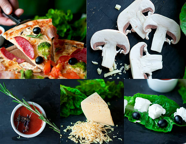 istock Collage of food ingredients for pizza. 537467281