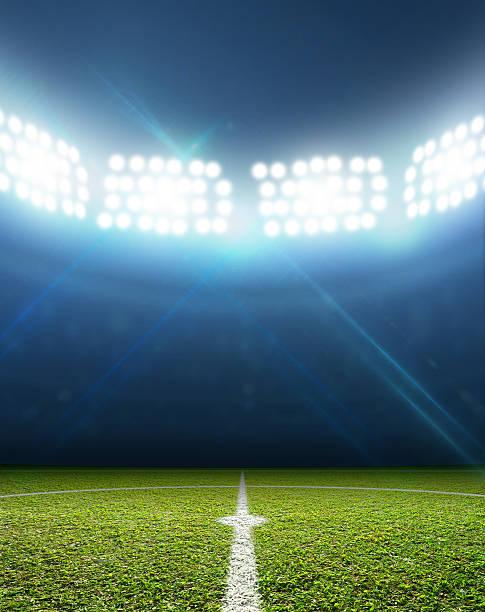 Stadium And Soccer Pitch stock photo