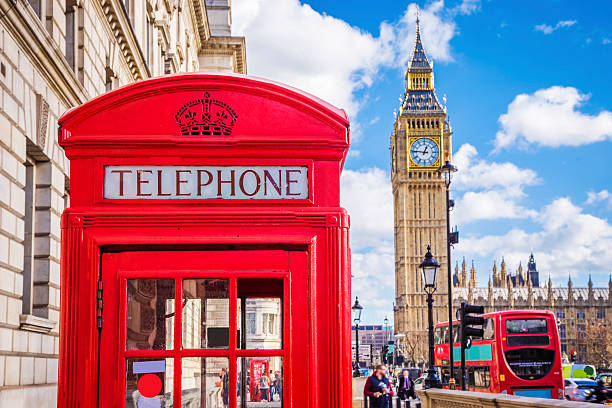 istock Red british telephone box, Big Ben and Double Decker bus 537467976