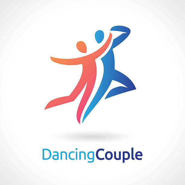 ダンスカップルベクトルシンボル - love computer graphic dancing people点のイラスト素材／クリップアート素材／マンガ素材／アイコン素材