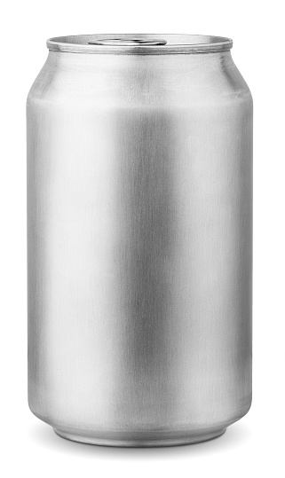 330 ml aluminum can isolated on white background with clipping path