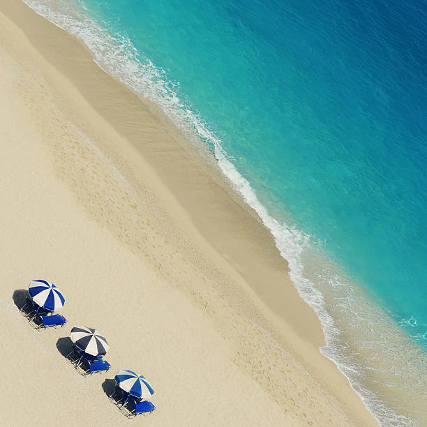 istock Umbrellas at Egremni beach in Lefkada 537469763