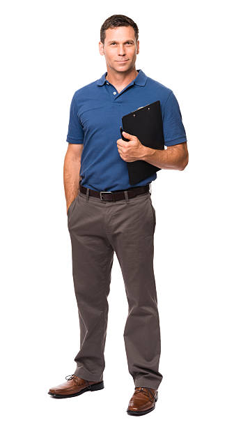 istock Causal Businessman with Clipboard on White 537471078