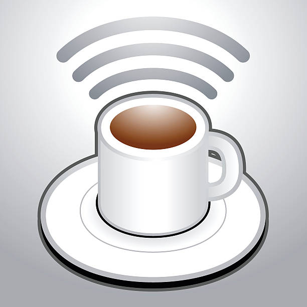 Coffee WiFi vector art illustration