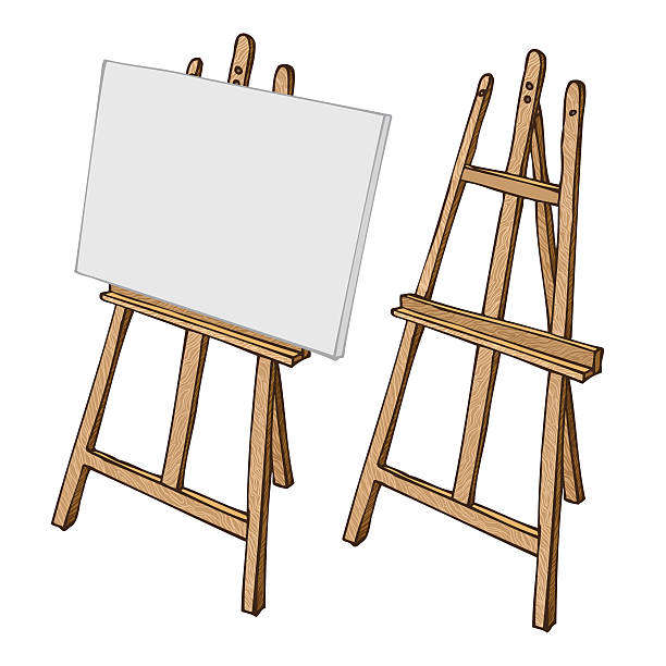 Wooden Easel And Canvas Stock Illustration - Download Image Now