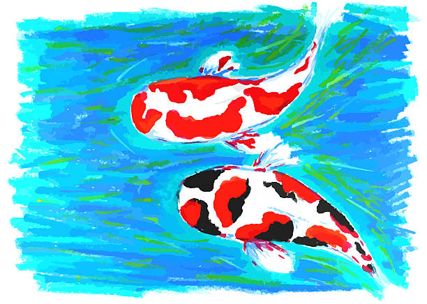 istock koi fish swiming in water painting 537472137