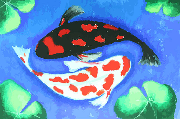 istock koi fish swiming in water painting 537472213