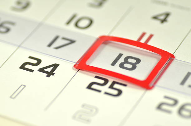 istock closeup of calendar page 537472519