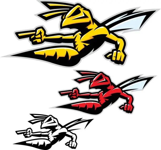 Hornets Rvector Hornet Mascot Royalty Free Stock SVG Vector and Clip Art
