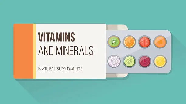 Vector illustration of Natural supplements