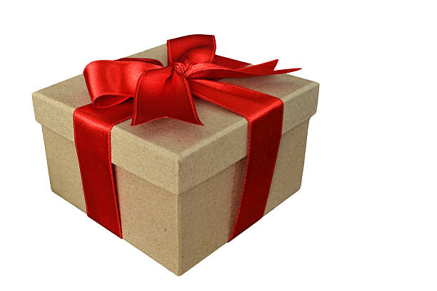 istock Gift box tied with red ribbon 537473382