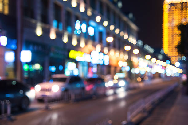 istock Modern city night lights defocused blurred abstract background 537473666