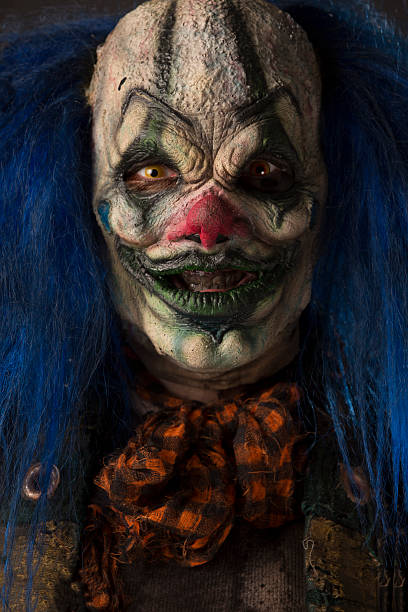 istock Creepy Clown With Blue hair 537473962