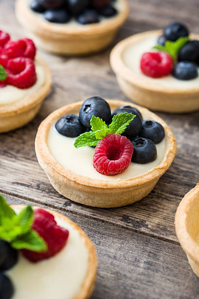 istock Delicious tartlets with raspberries 537474760