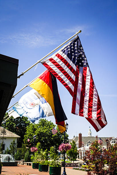 istock Flags outside the visitor center in Frankenmuth Michigan MI 537475972