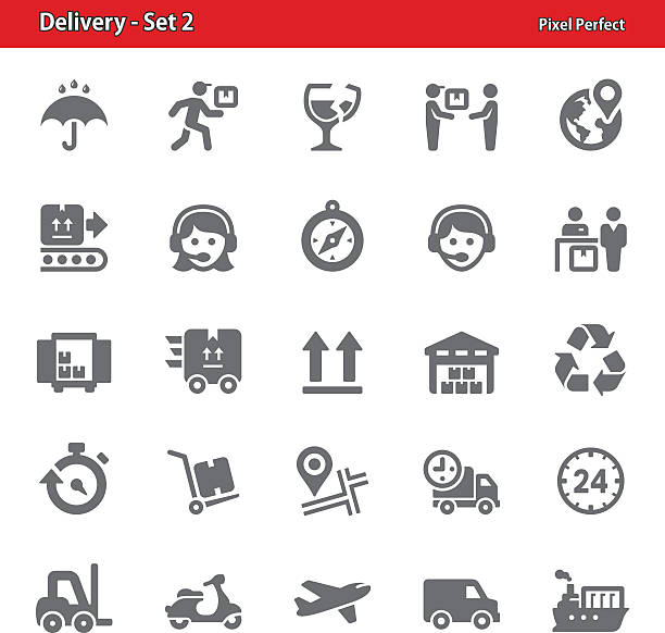 Delivery Icons - Set 2 Professional, pixel perfect icons depicting various delivery and logistics concepts. global conveyor belt stock illustrations