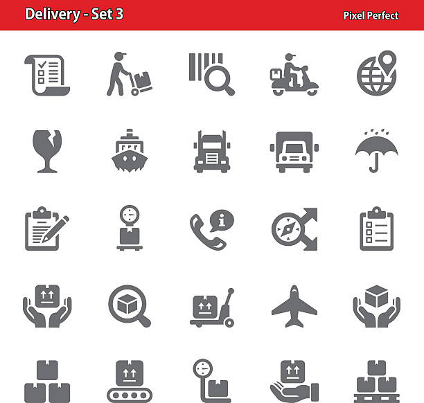 Delivery Icons - Set 3 Professional, pixel perfect icons depicting various delivery and logistics concepts. global conveyor belt stock illustrations