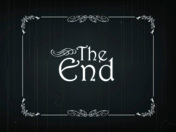 The End Of An Old Movie Eps 10 Vector illustration of "The End" frame of an Old Movie film noir style photos stock illustrations