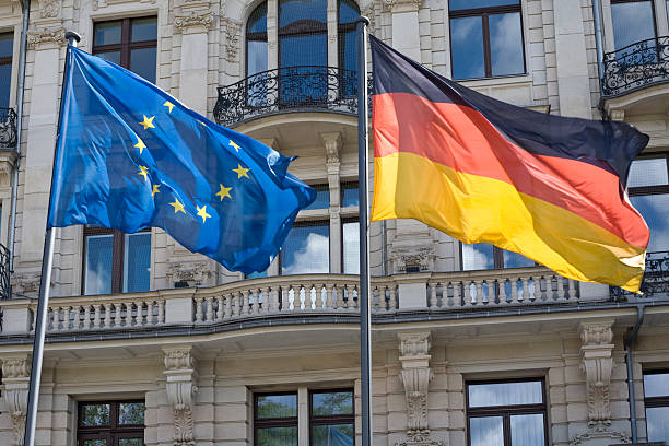 istock Flags of Germany and the European Union 537486321