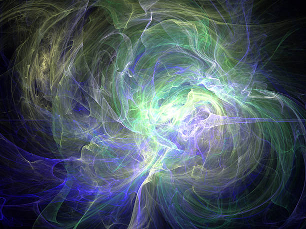 istock Fantasy green white chaos abstract fractal effect light background 537486657