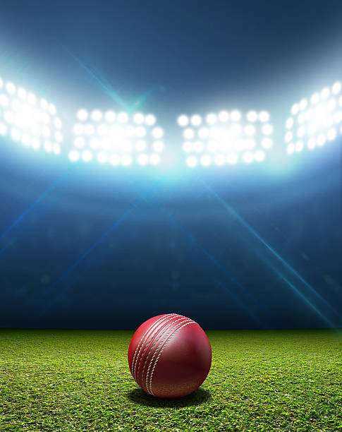 cricket-stadion und ball - kricketball stock-fotos und bilder