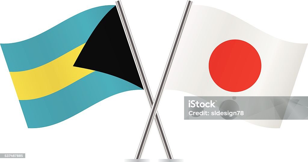 Bahamas and Japanese flags. Vector. Bahamas and Japanese flags. Vector illustration. 2015 stock vector