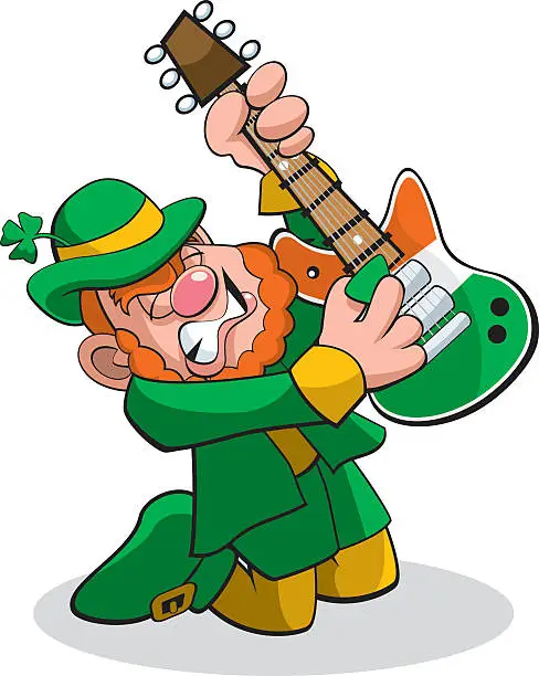 Vector illustration of Rocking Leprechaun