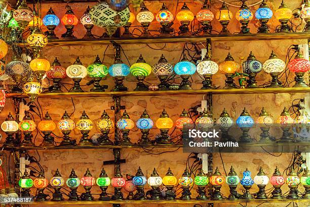 Colorful Oriental Lamps At Market Grand Bazaar In Istanbul Turkey Stock Photo - Download Image Now