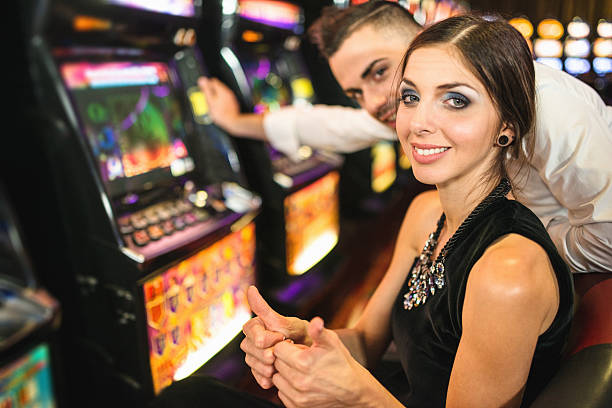 istock Happiness couple winning at Casino 537488247