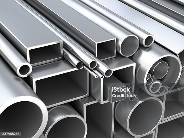 Metallpipes Im Warehouse Stockfoto und mehr Bilder von Laborschlauch - Laborschlauch, Röhrenform, Stahl