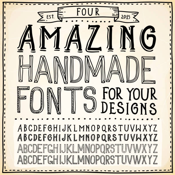 Handwriting Alphabets Handwriting Alphabets. Vector Hand Drawn Fonts handwriting font not script stock illustrations