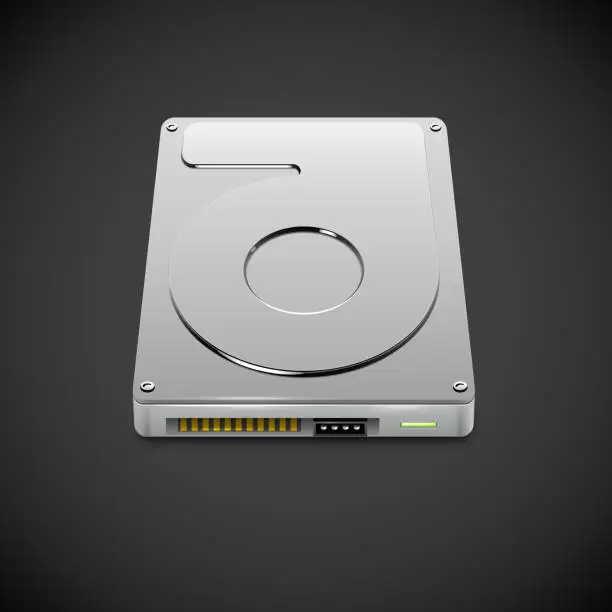 Vector illustration of Vector Data Storage Hard Disc Drive Icon