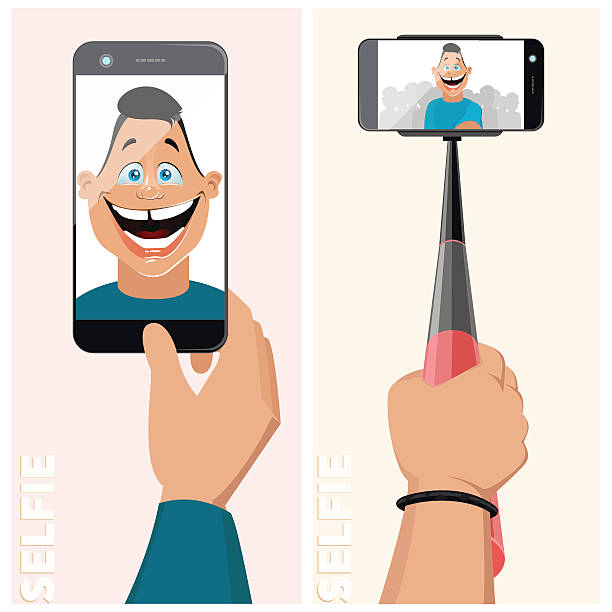 73 Selfie Stick Funny Illustrations & Clip Art - iStock
