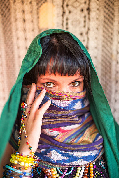 istock Young woman with a veiled face. 537490919
