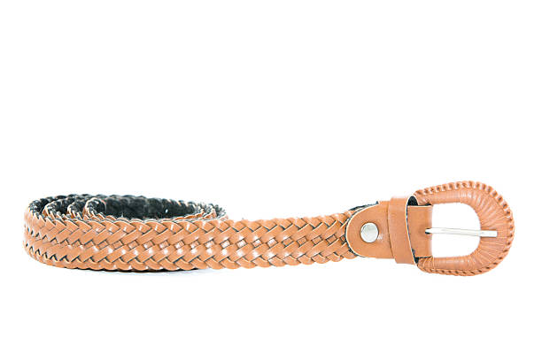 istock weave brown women leather belt isolated on white 537497477