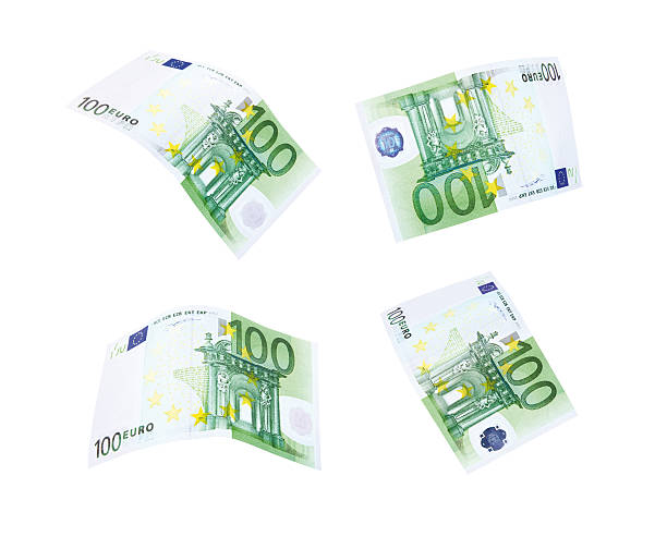 istock Flying 100 banknotes of euros 537498659
