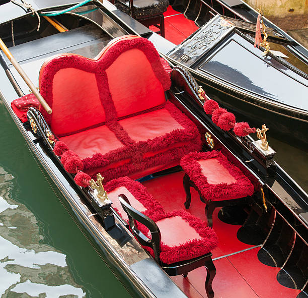 istock Typical chairs luxury in a gondola in Venice 537498939