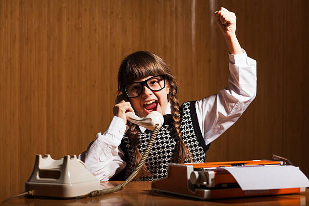 istock Little girl runs a business 537499867