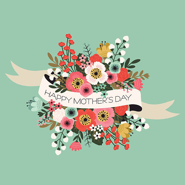 ilustrações de stock, clip art, desenhos animados e ícones de cartão de dia da mãe - flower bouquet