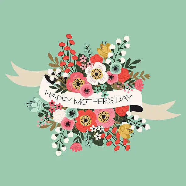 Vector illustration of Mother's day card