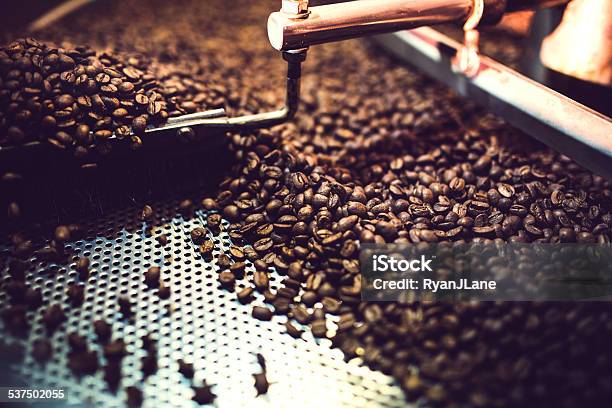 Coffee Roaster Cooling Batch Of Beans Stock Photo - Download Image Now - Coffee Roaster, Coffee Crop, Roasted